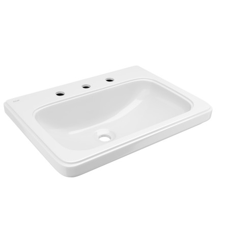 Counter top basin with 3 tap hole