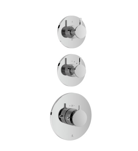 Exposed Part Kit of Thermostatic Shower Mixer with 4-Way Diverter