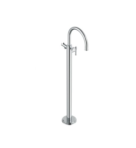 Exposed parts of floor mounted single lever bath mixer